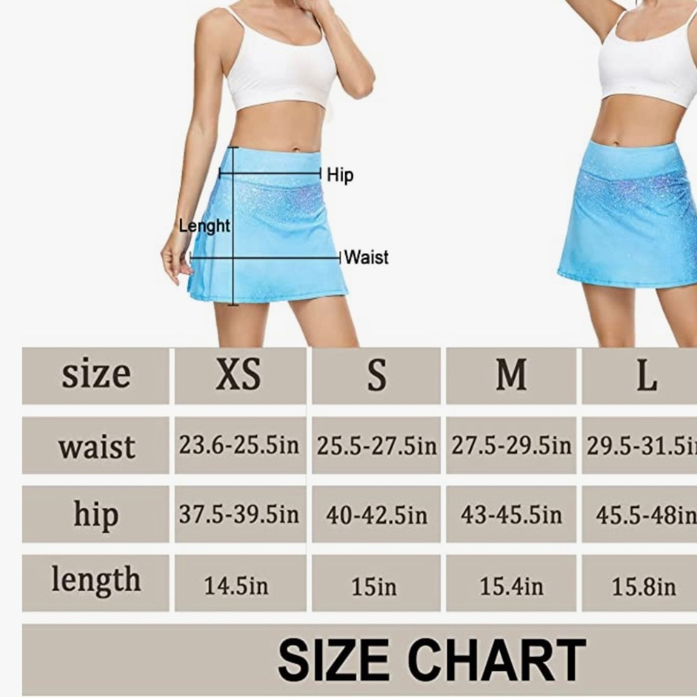 Tennis Golf Pickleball Skirt Pleated High Waisted Skort with Pocket Shorts NWOT - Picture 7 of 10